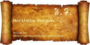 Wertheim Herman névjegykártya